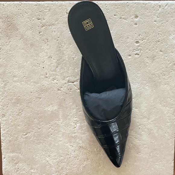 NWT TOTÊME Logan 50MM Croco Mules in Black Croc - Picture 5 of 6